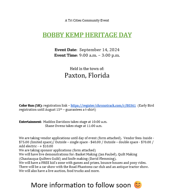 Bobby Kemp Heritage Day